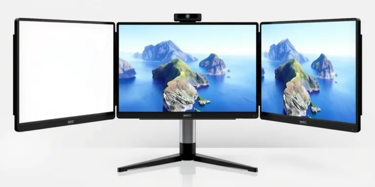 this portable business monitor unfolds into three screens - deskgearreviews